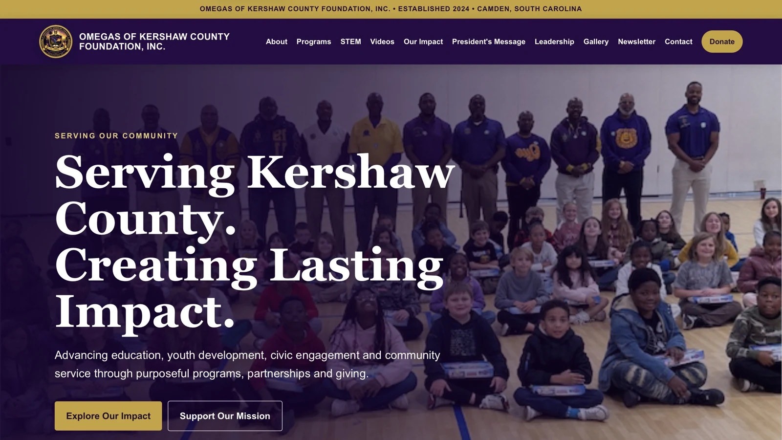 Omegas of Kershaw County Foundation website designed by Rootory Digital